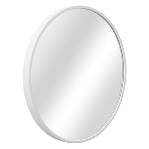 Nástenné zrkadlo Modugno 50 cm kúpeľňové zrkadlo zrkadlo na líčenie závesné zrkadlo s okrúhlym hliníkovým rámom na stenu biele