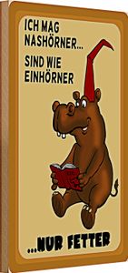 Holzschild Spruch Tiere 20x30cm mag Nashörner sind wie Einhörner Holzschild Spruch Tiere 20x30cm mag Nashörner sind wie Einhörner
