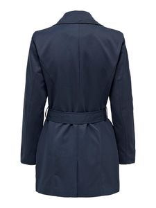 ONLY Damen Übergangsjacke Trench-Coat- OnlValeria Kurz-Mantel, Farbe:Blau, Größe:XS