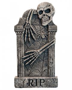 Halloween Deko Grabstein mit Skelett 91cm