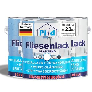 Plid Fliesenlack 2,25l Weiß glänzend - für ca. 23m² / Fliesenfarbe - Küche/Bad