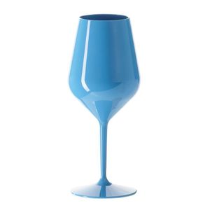 6 Mehrweg Wein Cocktail Gläser Spritz blau Tritan 470ml Wiederverwendbar Kunststoff unzerbrechlich