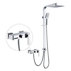 Duschpaneel Säule LED Edelstahl Set Regendusche Wasserfall Massage Duscharmatur