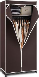 GOPLUS Kleiderschrank Stoff, Stoffschrank mit Reißverschluss & Kleiderstange, Stoffkleiderschrank klappbar für Schlafzimmer, 74 x 50 x 172 cm (Braun) GOPLUS Kleiderschrank Stoff, Stoffschrank mit Reißverschluss & Kleiderstange, Stoffkleiderschrank klappbar für Schlafzimmer, 74 x 50 x 172 cm (Braun)