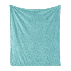 ABAKUHAUS Exotisch Weich Flanell Fleece Decke, Hawaii-Palmen, Gemütlicher Plüsch für den Innen- und Außenbereich, 125 x 175 cm, Seafoam und Türkis