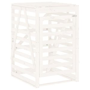 vidaXL Mülltonnenbox Weiß 84x90x128,5 cm Massivholz Kiefer