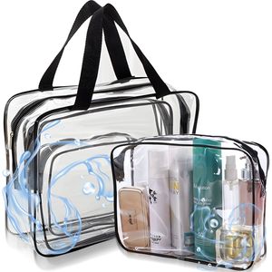 Sada cestovních kosmetických tašek Průhledné 3 ks Dámské kosmetické pouzdro organizér vodotěsné Kosmetická taška Cestovní kosmetické tašky Retoo
