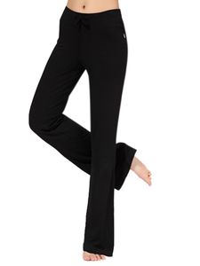 Frauen High Waist Flared Wide Leg Yoga Hose Loungewear Damen Bell-Bottom Hose,Farbe: Schwarz,Größe:XL