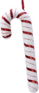 Weihnachtsanhänger Kunststoff Zuckerstange 34cm rot / weiß