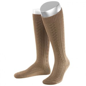 Lange Damen Trachtensocken Trachtenstrümpfe Zopf Socken , Farbe:Hellbraun, Göße:36-38