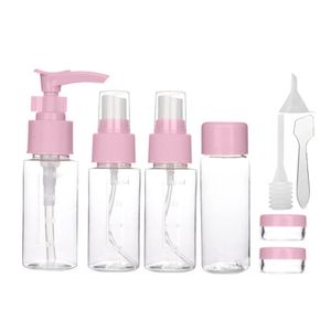 Kosmetická sada cestovních lahví 9 v 1 cestovních lahví na tekutiny Cestovní sada do letadla na kosmetiku / šampon / sprchový gel / krém Růžová Retoo