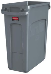 Rubbermaid Abfallbehälter Slim Jim mit Lüftungskanälen grau 60 Liter