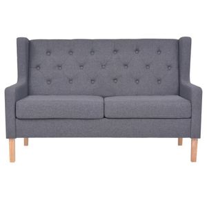 vidaXL Sofa 2-Sitzer Stoff Grau