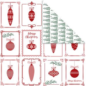 Dizajnový papier, vianočné ozdoby a stromčeky, 30,5 x 30,5 cm, 180 g, 5 listov / 1 balenie.