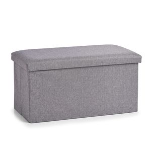 Skládací box, textilní pufa, 2 v 1, barva šedá, ZELLER