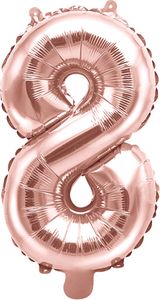 Balon foliowy RÓŻOWE ZŁOTO na 8 urodziny 35cm