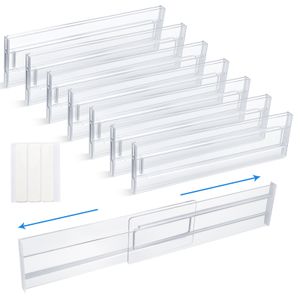 Kunststoff Schubladentrenner Verstellbar,8 Stück Transparente Schubladenteiler,Schubladen Organizer