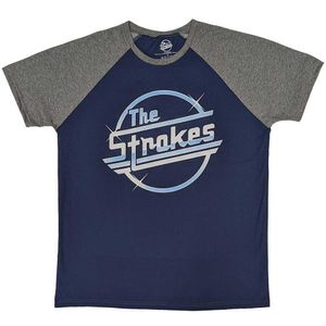 The Strokes - "OG Magna" T-Shirt für Herren/Damen Unisex  Raglanärmel RO10234 (M) (Jeansblau/Grau)