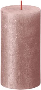 Bolsius Stumpenkerze Rustik Shimmer Rosa 13 cm