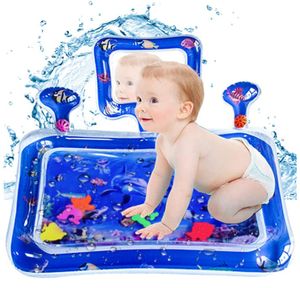 Wassermatte Baby,Aufblasbare Wasserspielmatte Baby Spielzeug mit Spiegel and Glocke,Sensorisches Spielzeug Kleinkinder Wasserspiel Bodenmatte