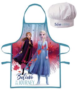 Fartuch dziewczęcy z czapką Frozen II Anna i Elsa