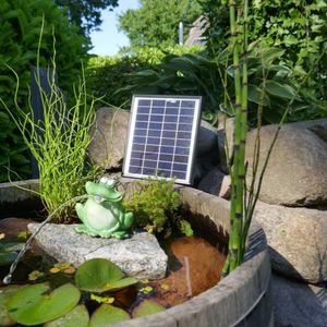 Wasserspeier Frosch Solarpumpe mit Akku für Miniteich Gartendeko Wasserspiel