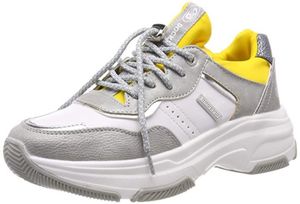 Dockers by Gerli Damen Sneaker High Laufschuhe Sport silber weiß Grösse 38 Farbe Gelb