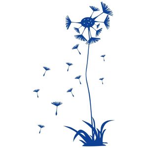 Wandtattoo Pusteblume mit Gras WT00000009 – L - groß / Königsblau