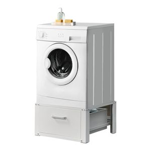 Waschmaschinen-Untergestell mit Schublade 63x54x31cm Weiß