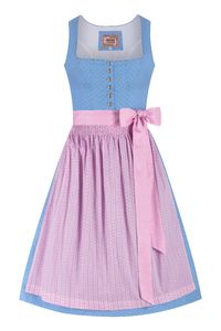 MOSER Trachten Midi Dirndl 65 cm hellblau rosa Lisa 014673 Größe: 44