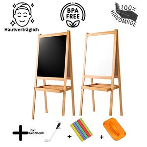 Großes 2in1 Kinder Kreidetafel Whiteboard 100cm Standtafel Schreibtafel Schule