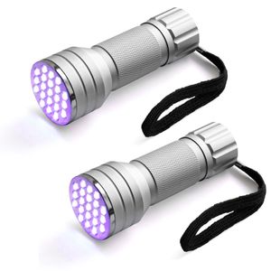 2x UV Taschenlampe 21 LEDs Schwarzlicht Handlampe Haustiere Flecken Urin Detektor Lampe Geldscheinprüfer