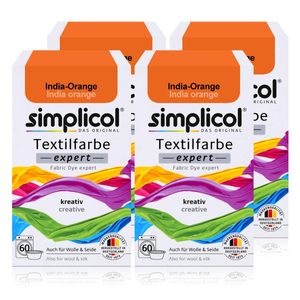Simplicol Textilfarbe expert India-Orange 150g - Farbe zum Färben (4er Pack)