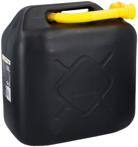 Kanister Dunlop Jerry 20 l - Kanister na vodu a benzín - certifikovaný OSN na nebezpečné kvapaliny - s výlevkou - čierny/žltý