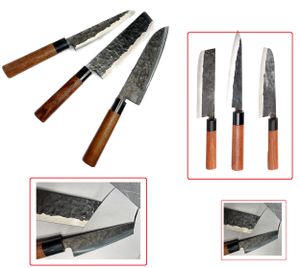 MILANIS® Messer Set - 3er - Santoku - Japanische Messer mit extra scharfen Klinge aus Handgefertigtem Stahl