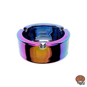 Atomic Glas-Aschenbecher Plated Rainbow, Ø 8,5 cm, Regenbogen-Farben