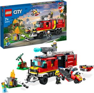 LEGO 60374 City Einsatzleitwagen der Feuerwehr, modernes Feuerwehrauto-Spielzeug mit Löschdrohnen, mit Figuren für Kinder