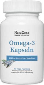 NatuGena Omega-3 Kapseln | 90 Stück | Mit natürlichen, hochwertigen Fischöl aus nachhaltigem Fischfang