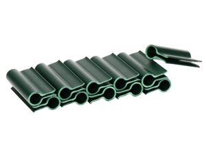 Sellon24® 20 Stück Befestigungsclips Klemmschienen 4,8 cm für PVC Sichtschutz Streifen Zaunblende Folie Doppelstabmatte Grün