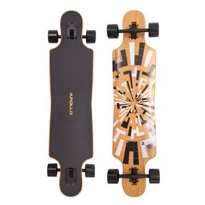 Apollo Longboard "Soul Flex 1" Twin Tip DT Komplettboard 101,6 x 24 cm 8 Lagen Holzdeck (Top & Bottom Bambus)