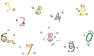 Walplus Kinder Dekoration Wandaufkleber - Zahlen mit Eulen