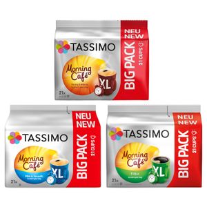 TASSIMO Kapseln T-Discs Morning Café XL Big Packs Mix-Paket Filter Mild&Smooth