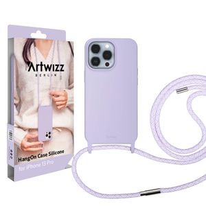 ARTWIZZ HangOn Case Silicone für iPhone 13 Pro - Schutzhülle aus Silikon zum Umhängen als Handykette, Purple Sky (Lila)