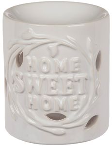 Aromalampe Duftlampe Duftöllampe Raumduft Duftstövchen Keramik »Home Sweet Home« Weiß