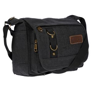 Damen Tasche Schultertasche Freizeittasche Umhängetasche aus Canvas in verschiedenen Farben Schwarz