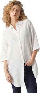 VERO MODA Damen 3/4 Arm Hemd-Bluse VmNatali Oversize-Shirt Oberteil Baumwolle, Farbe:Weiß, Größe:XS