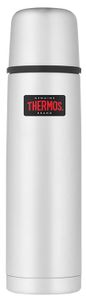THERMOS Thermosflasche Light&Compact, Edelstahl mattiert 0,75 l, hält 18 Stunden heiß, inkl. Trinkbecher, spülmaschinenfest, absolut dicht, BPA-Frei - 4019.205.075