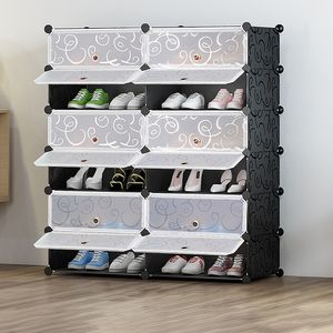 Dazhom® Schuhschrank modular DIY Steckregal System Kunststoff Schuhablage,Garderobe Schuhregal 95x37x107cm