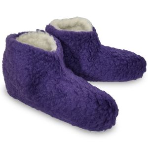 Bettschuhe IamFlauschi – Kuschelig Warme Hausschuhe aus 100% Reiner Schafwolle, Farbe:Chilled Lila, Größe:42 / 43