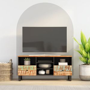 [Home] TV-Schrank 100x33x46 cm Altholz Massiv und Holzwerkstoff , Neue Mode 2024 im häuslichen Leben